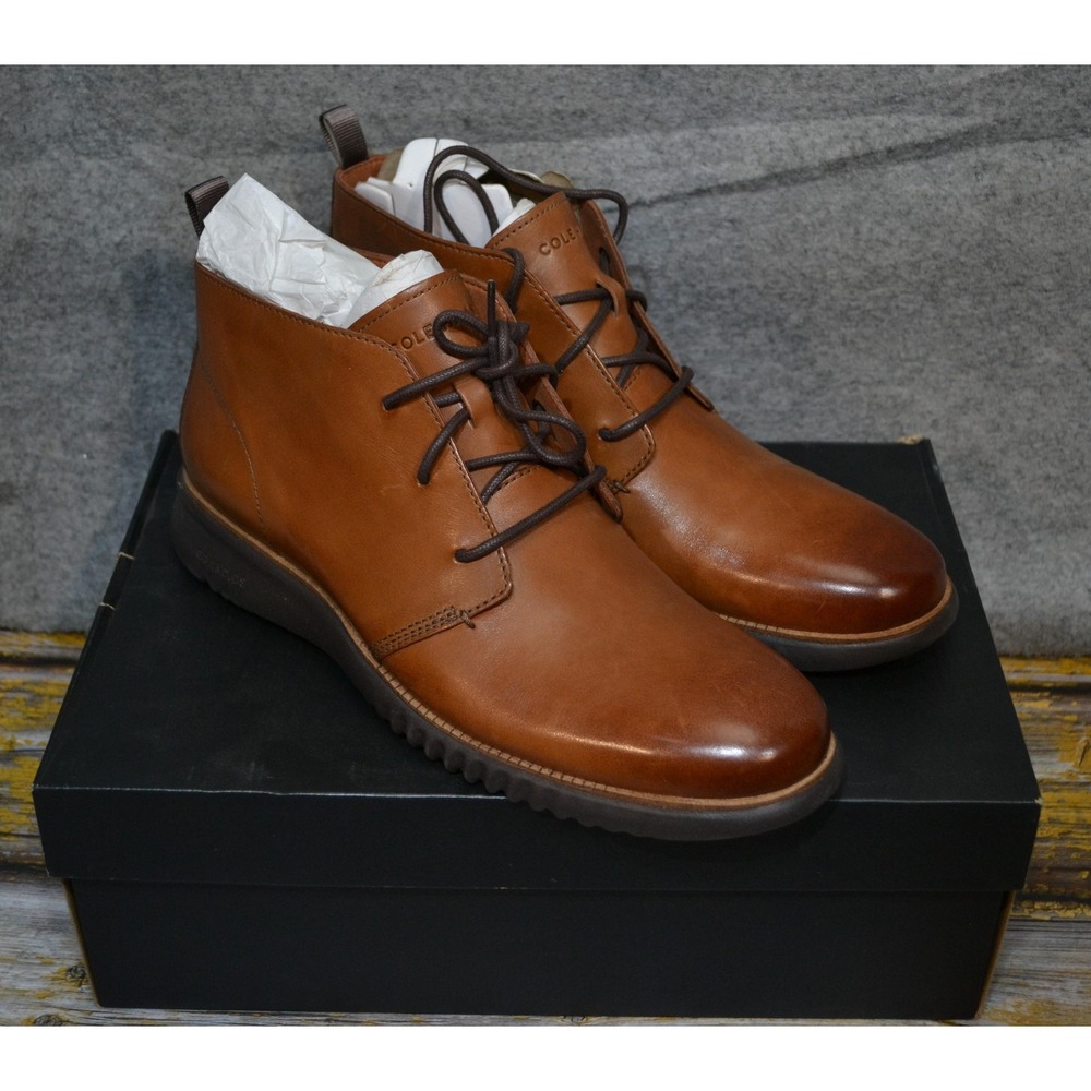 Cole Haan 2 Zerogrand Chukka Boots Mens 10.5 Brown Leather Casual Ankle